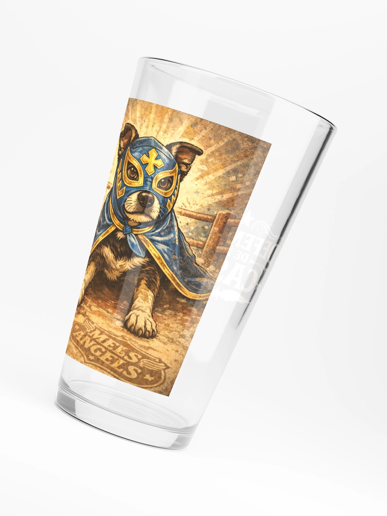 Defensor de la Casa Luchador Dog Pint Glass – Guard Dog Beer Glass | 16oz Bar Glass for Dog Owners | Mel’s Angels product image (6)