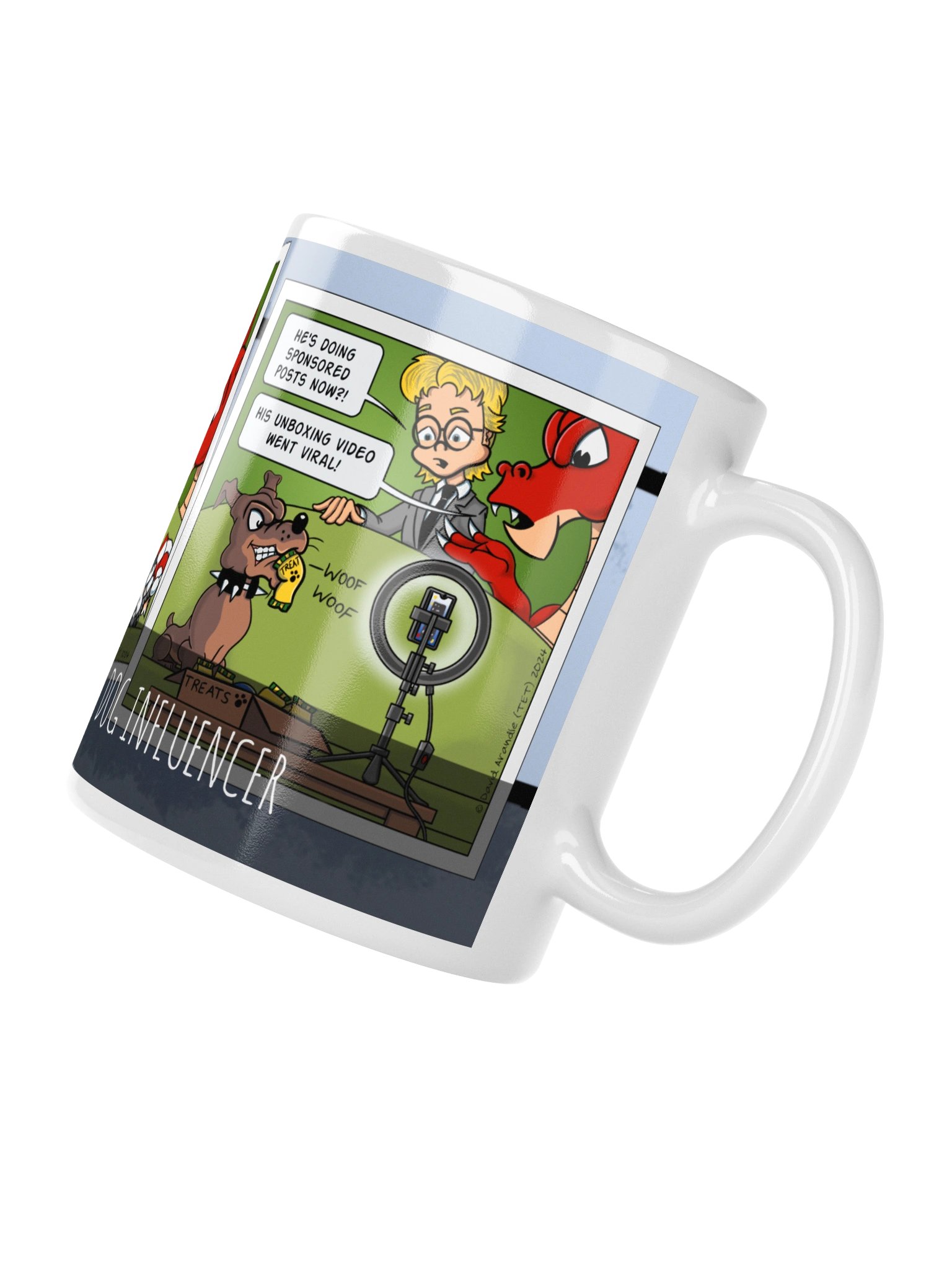 Resident Dragon Comic Dog Influencer Three-Panel Mug product image (4)