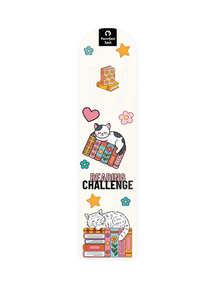 “Reading Challenge” White Cats Metal Bookmark product image (2)