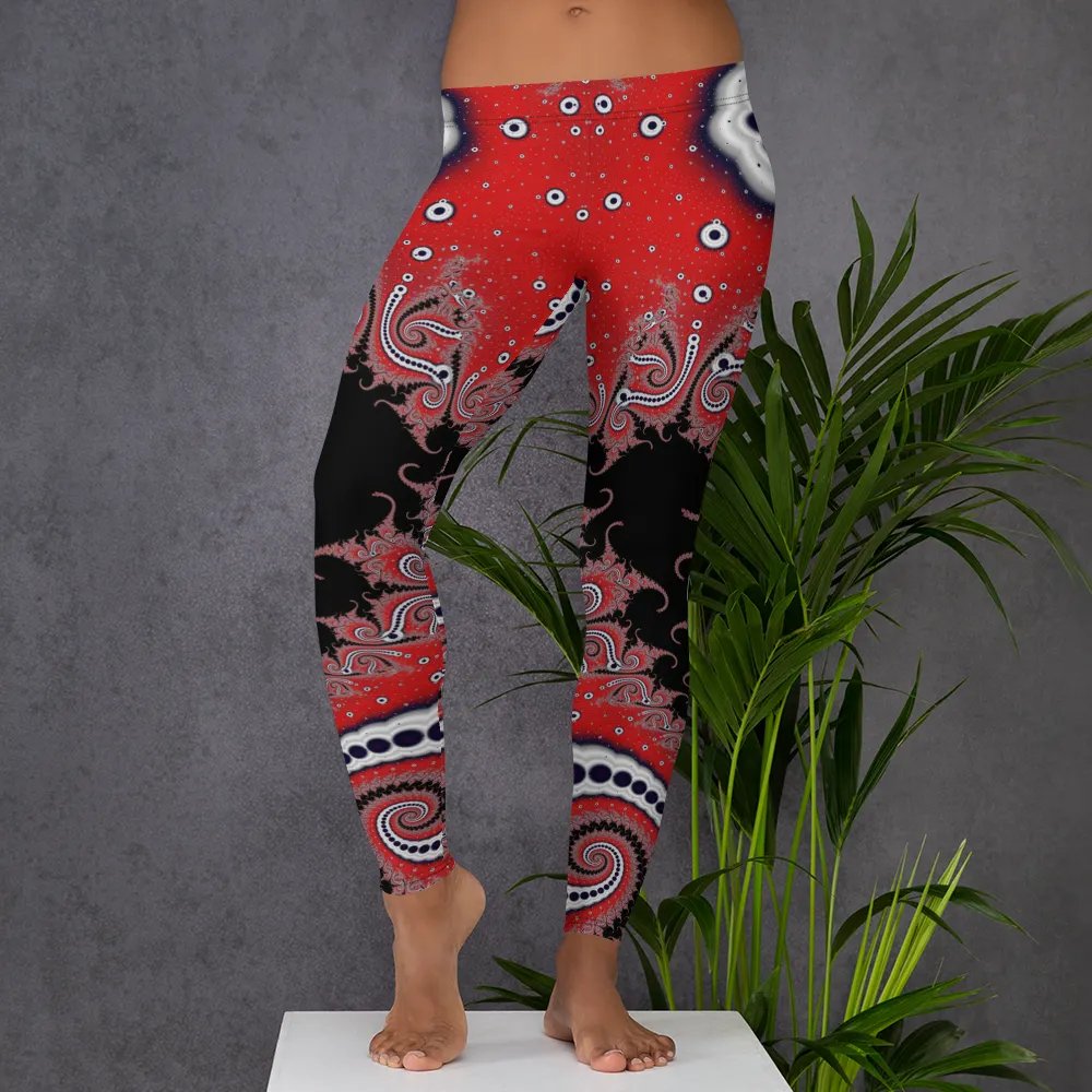 Fractal Leggings - Red Velvet Goth product image (7)