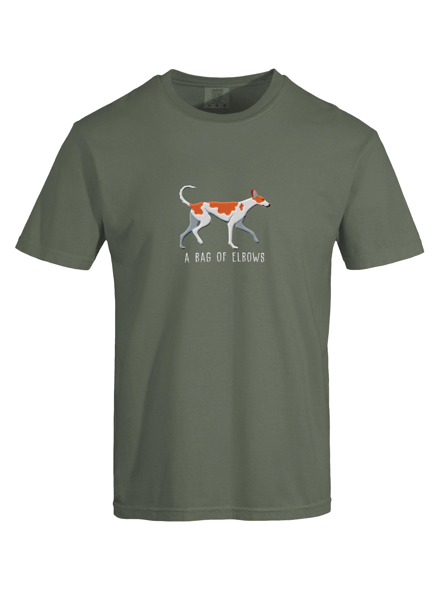 A Bag of Elbows T-Shirt(Embroidered) of an Ibizan Hound(Red & White) product image (10)