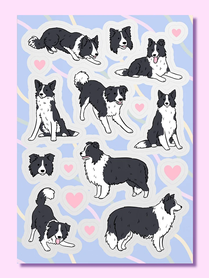 Border Collie Love Sticker Sheet product image (1)