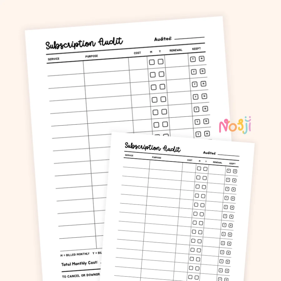Subscription Audit Printable Business Expense Tracker product image (1)