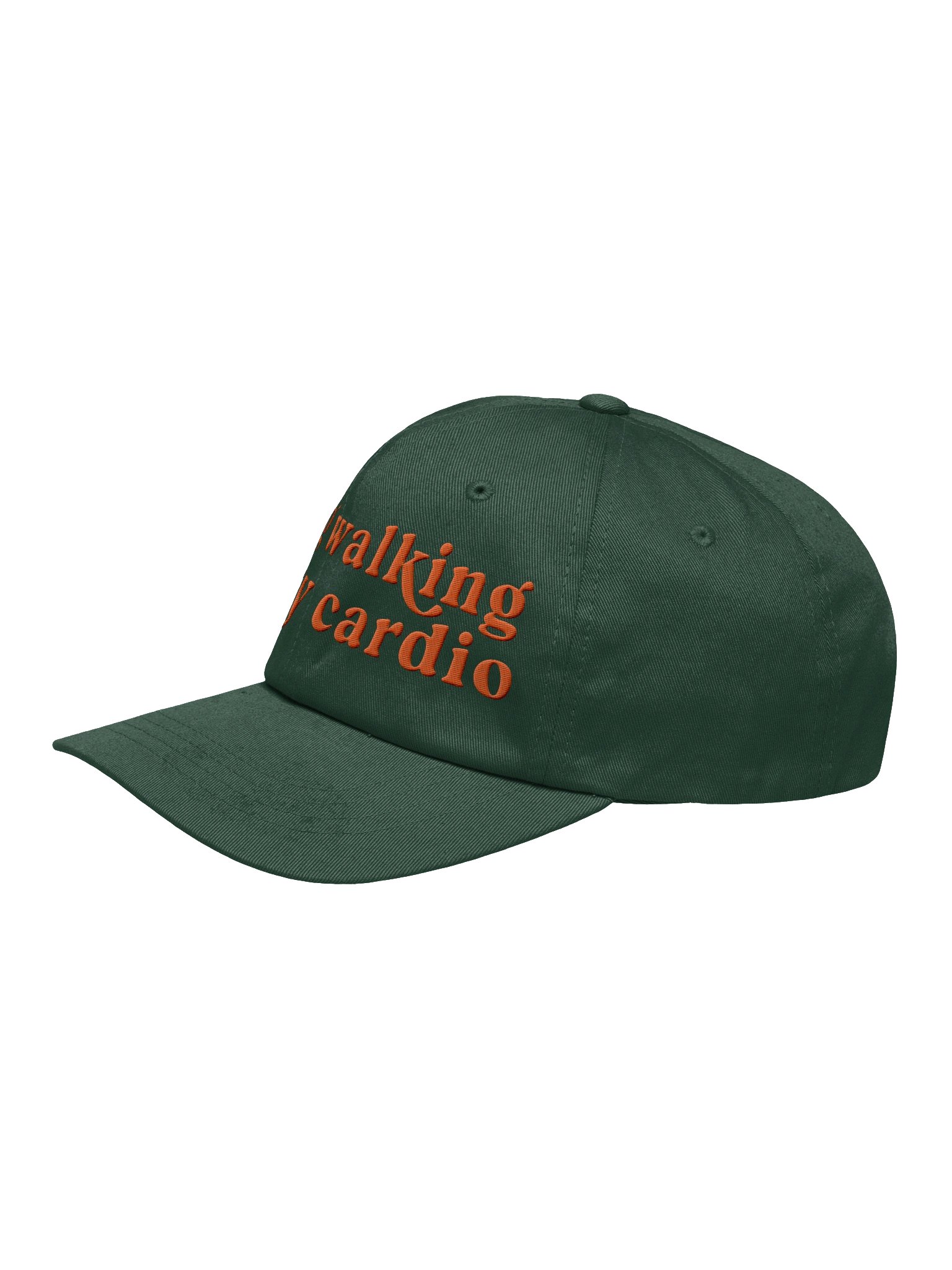 Dog Walking Is My Cardio Classic Dad Hat(Embroidered, Orange Text) product image (4)