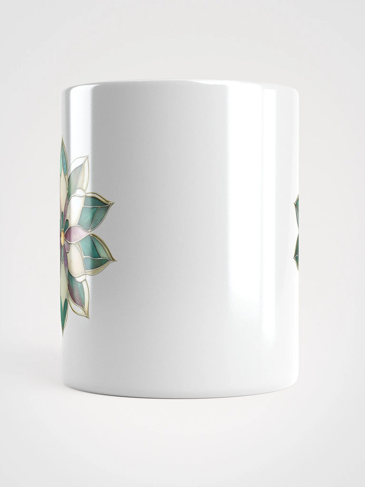 Stained Glass Water Lily White Glossy Mug product image (15)