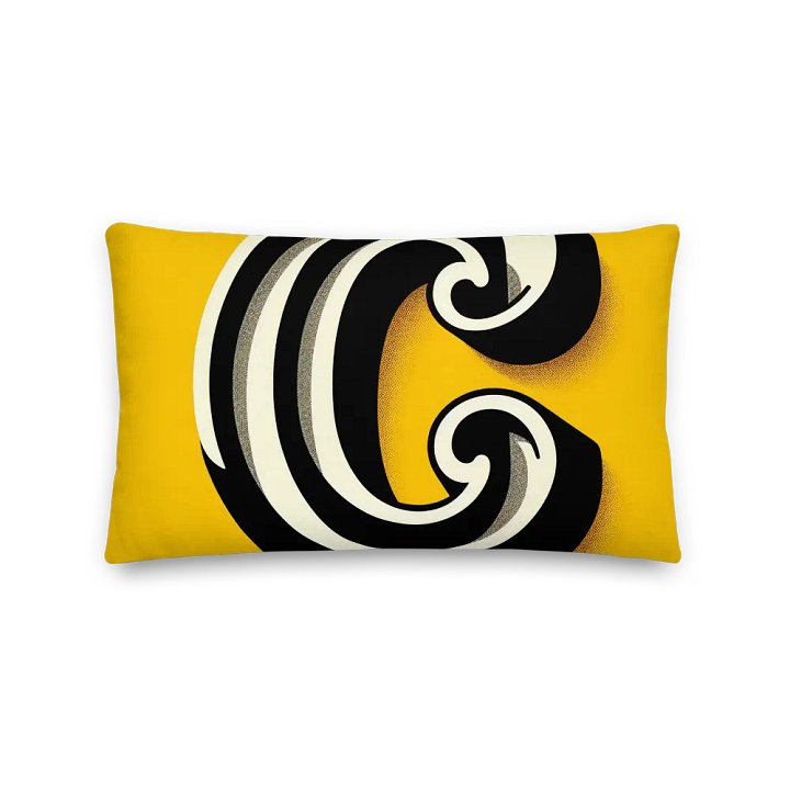 Vintage Vibe Monogram Pillow |AI Design initial C product image (2)