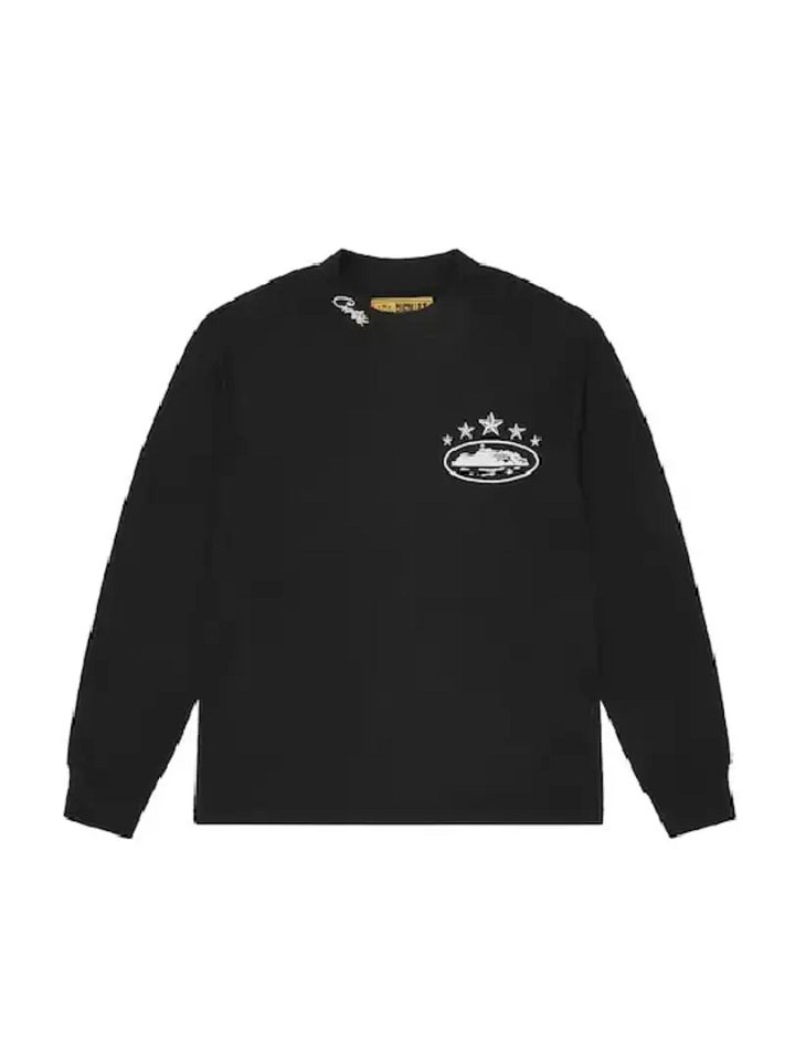 Corteiz 4Starz Alcatraz Waffle Longsleeve Shirt Black product image (1)