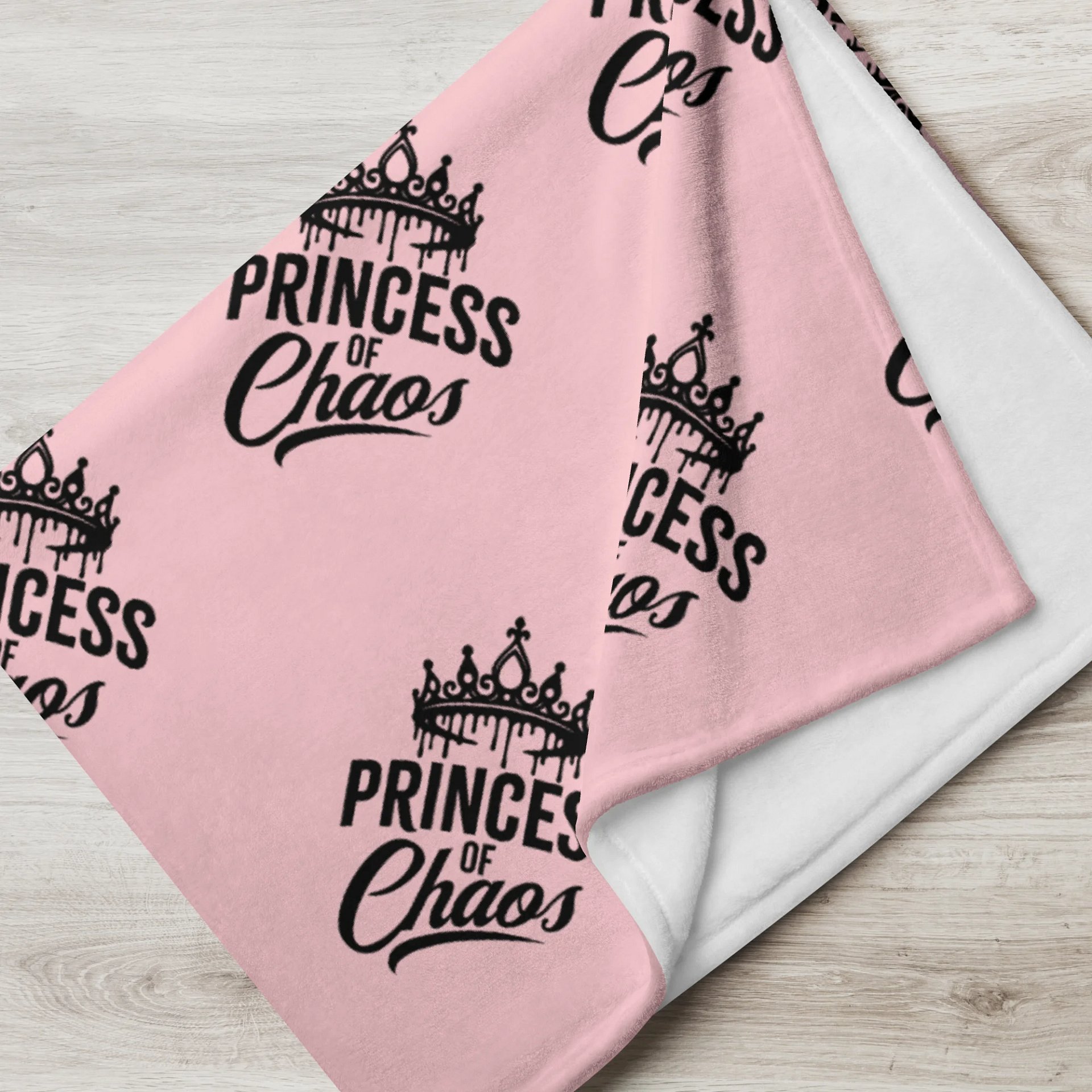 Princess of Chaos Tiara Throw Blanket (Pink & Black) product image (3)