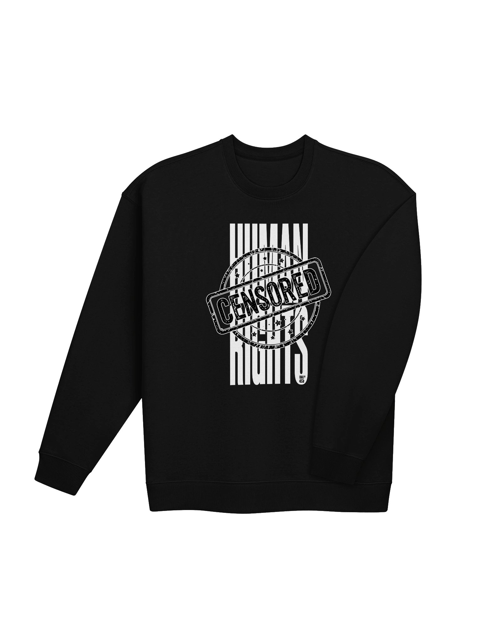 EQALL® Essentials Censored Human Rights Oversized Unisex Organic Sweatshirt_Black / White product image (16)