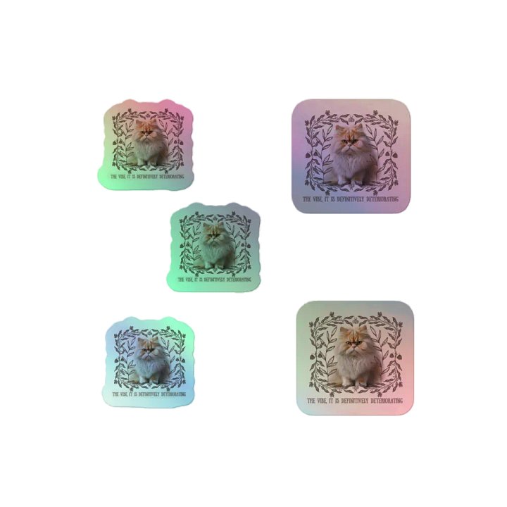 KC, The Vibe Is Deteriorating (floofy cat), Holo Sticker Pack product image (2)