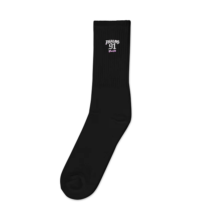 Monochrome Minimalist Embroidered Crew Socks product image (1)