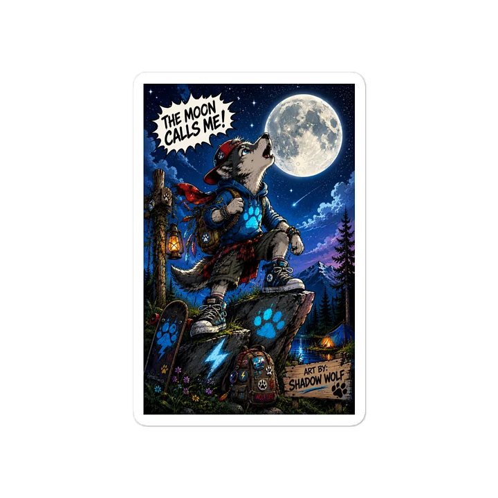 Shadow Wolf's Moon Adventure Sticker product image (2)