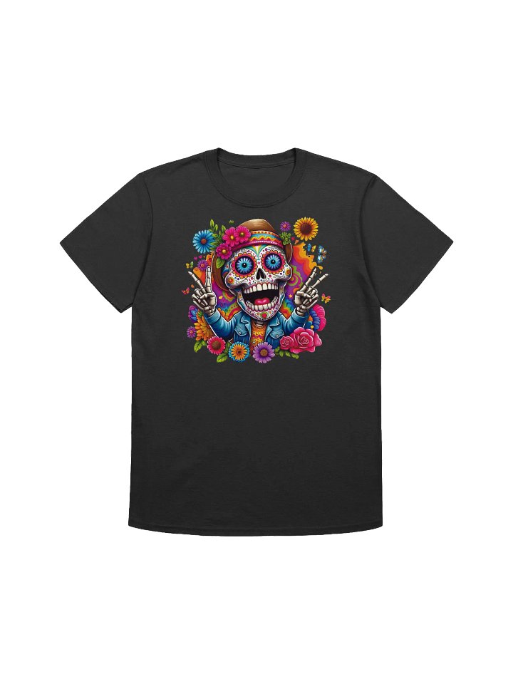 Sugar Skull Art - A Symphony of Colors - Sugar Skulls in Full Bloom T-Shirt product image (5)