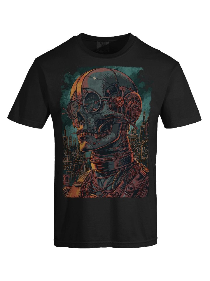 Cyber Skull Skyline Heavyweight T-Shirt product image (2)
