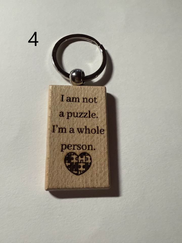 Wooden Engraved Neurodivergent Keychains | ADHD, Autism, Anxiety, and More (2) product image (4)