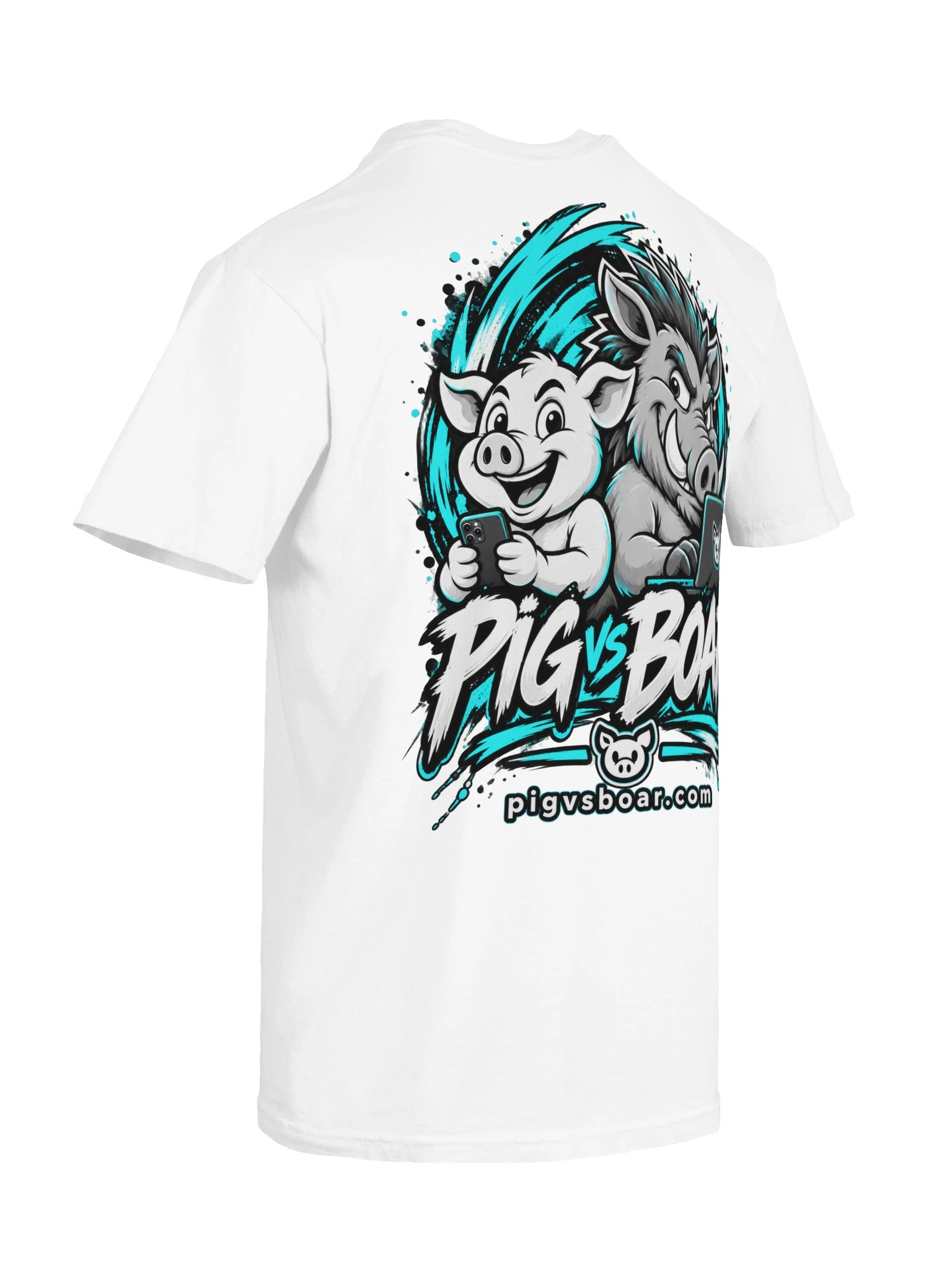 Pig vs Boar Showdown Adult Tee - Teal product image (12)