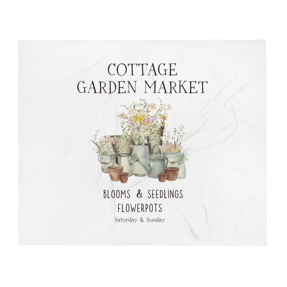 Cottage Garden Market Throw Blanket Throw Blanket product image (1)