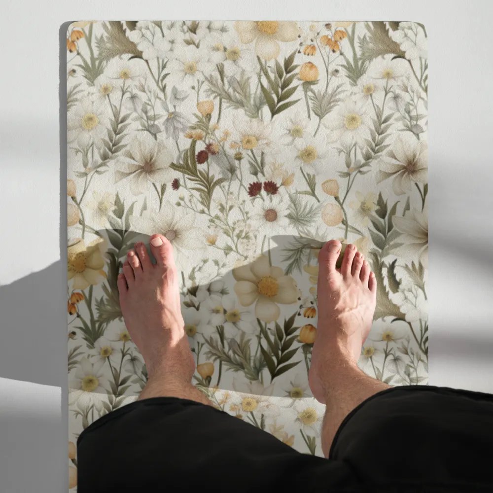 White Floral Yoga Mat by Treasure Pie product image (4)