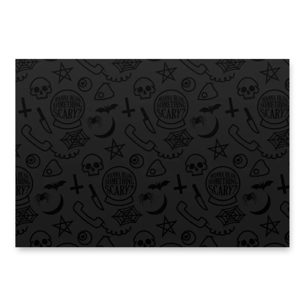 Something Scary Wrapping Paper - black on black product image (2)