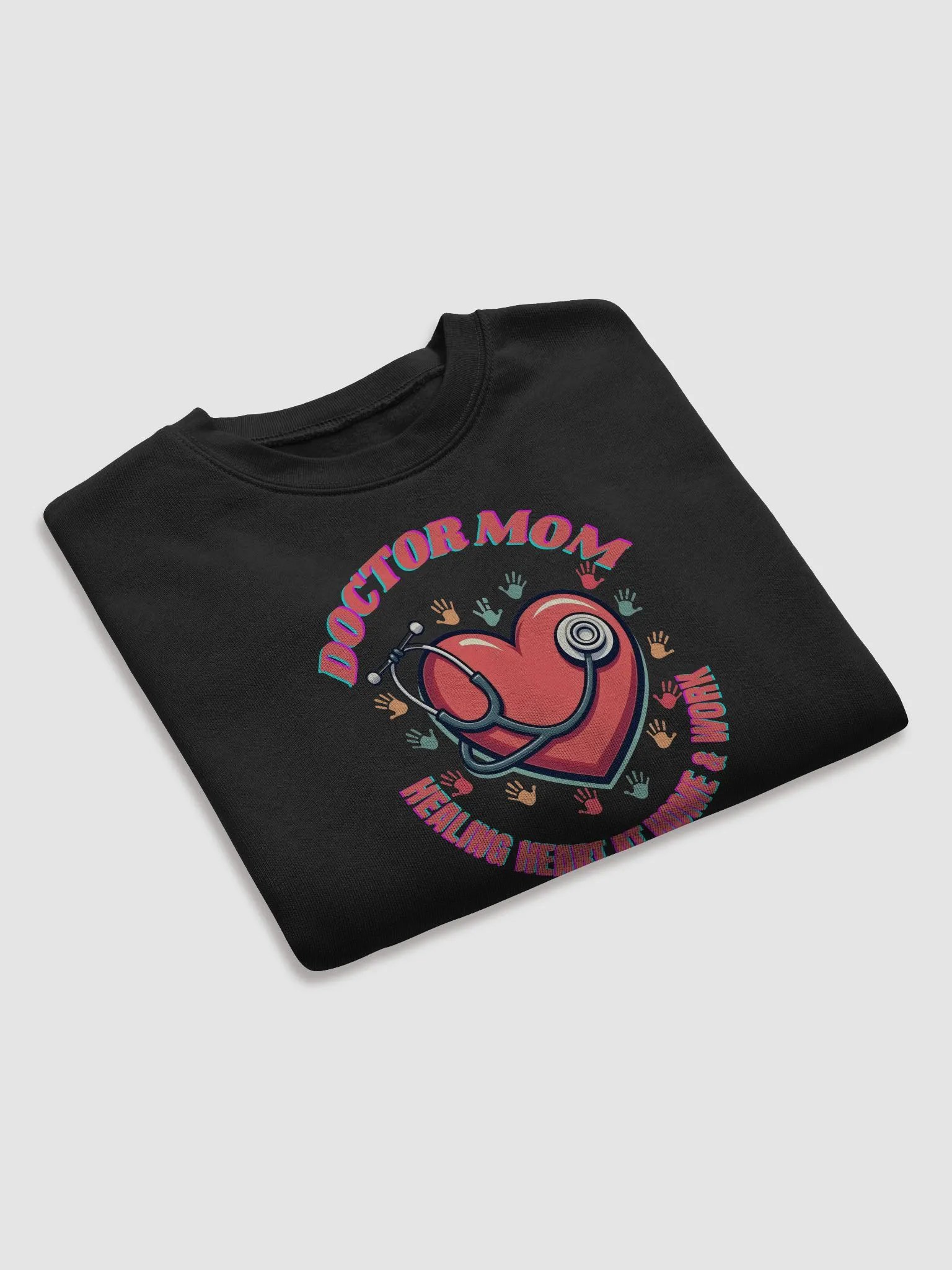 Doctor Mom Healing Heart Crop Sweatshirt product image (19)