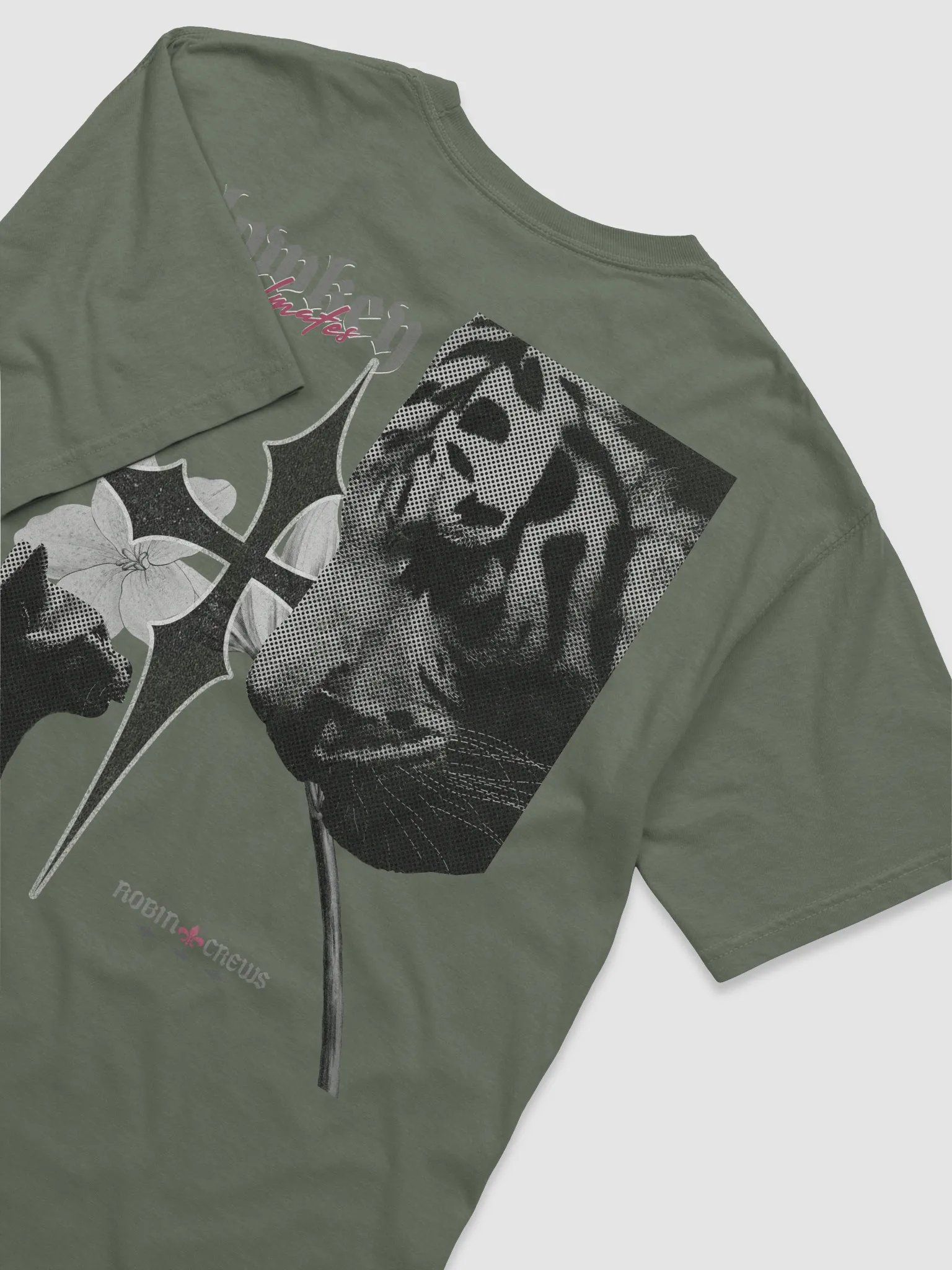 Cat Tiger Face Off T Shirt Black Halftone product image (11)
