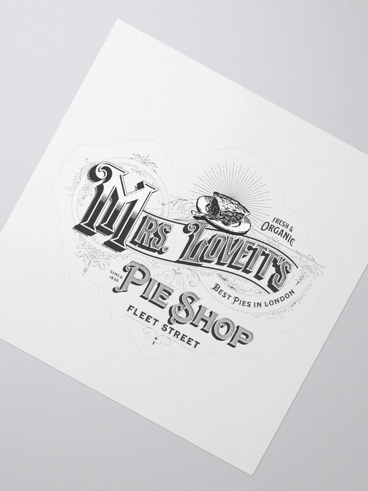 Mrs. Lovett’s Pie Shop Sticker – Kiss-Cut Vinyl Decal for Sweeney Todd Collectors product image (2)