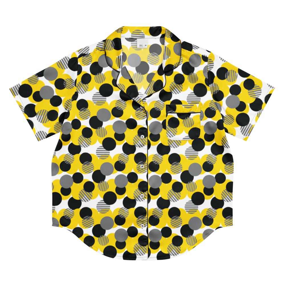 Cozy Chic Modern Geometric Polka Dot All-Over Print Women's Pajama Shirt product image (4)