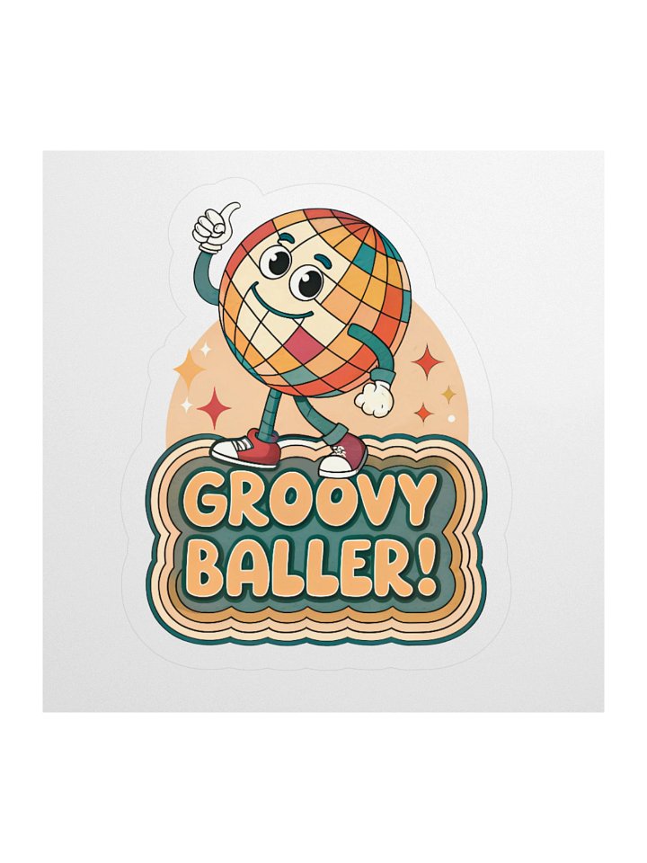 Groovy Baller Kiss Cut Stickers product image (1)