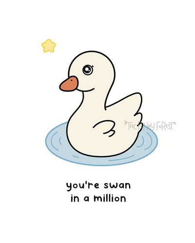 Just a couple swans paddling over to remind you how great you are! 🦢 💖

#pun #swan #blackswan #illustration #kawaii