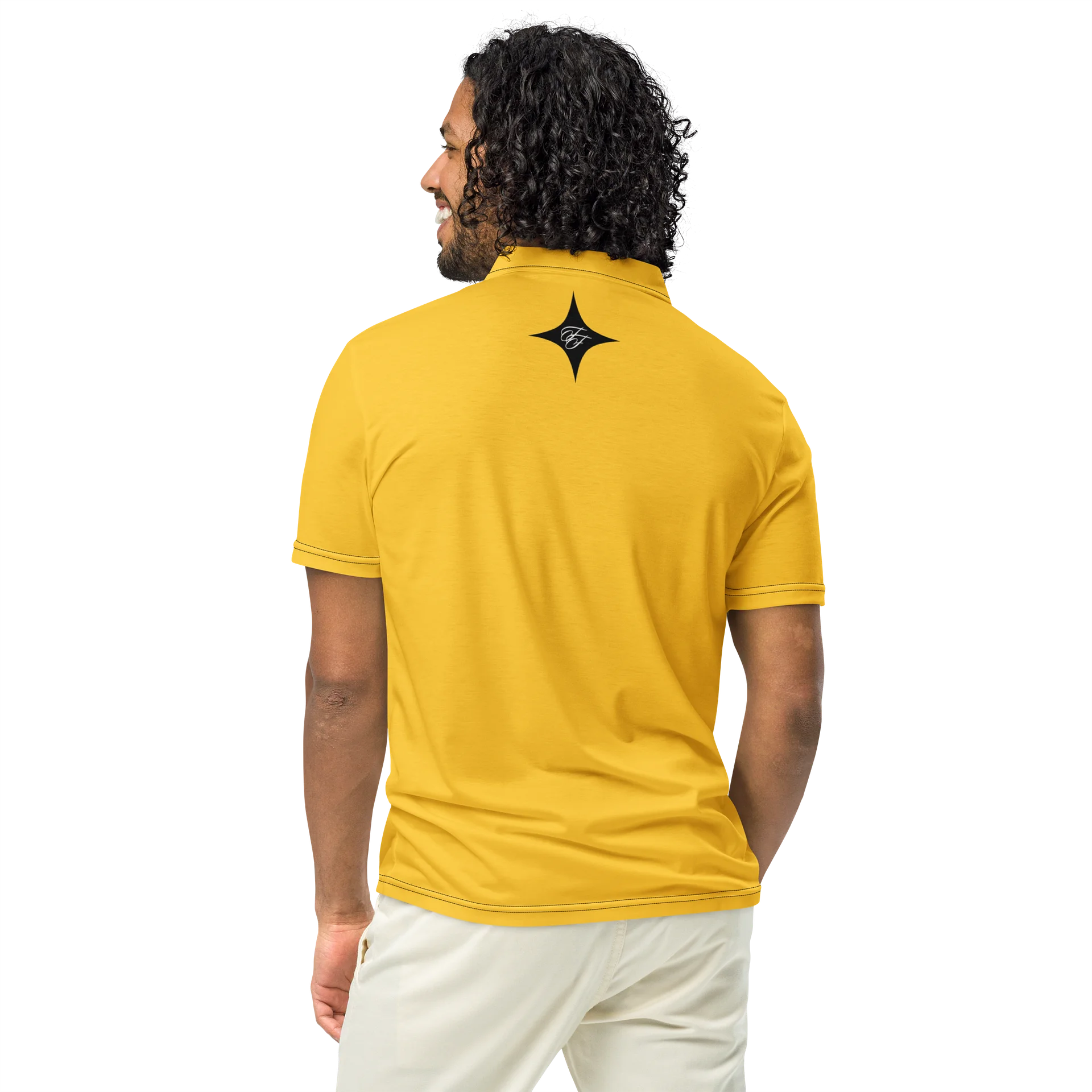 F&F Left Script Slim Fit Polo Shirt (GLD) product image (5)