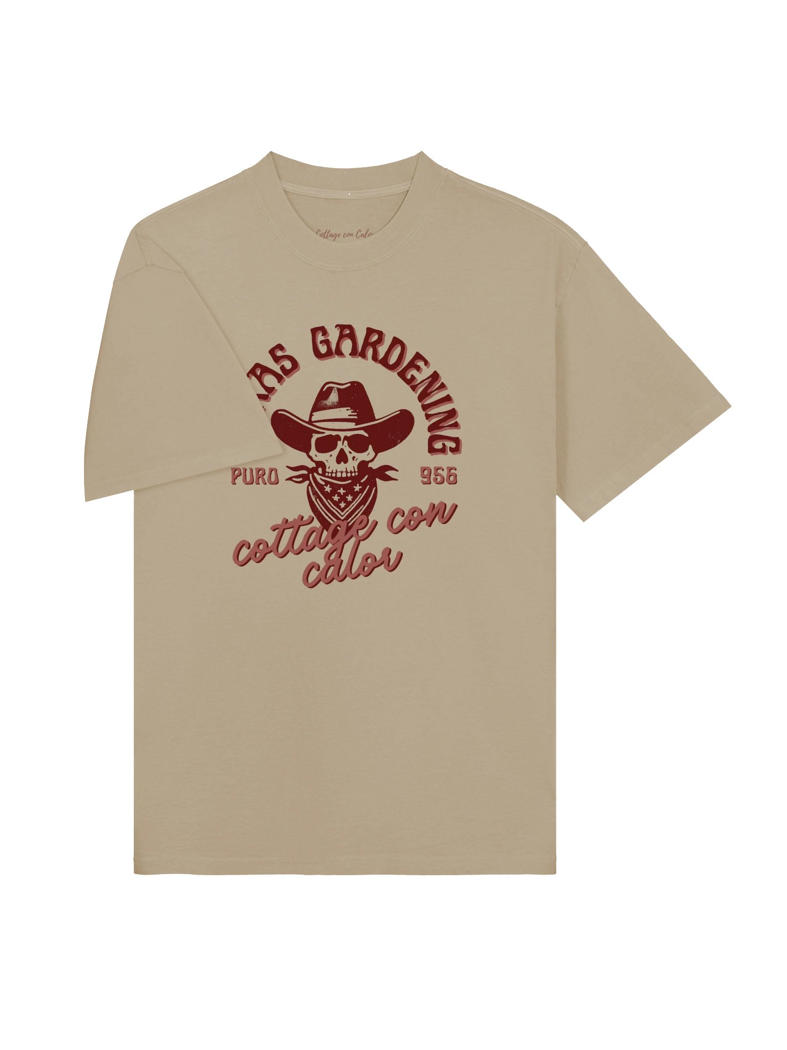 Cowboy Cottage Oversized Tee - Maroon & Terracotta product image (3)