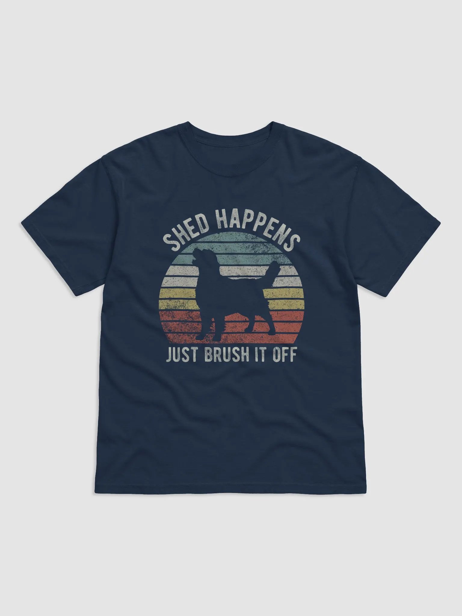 Shed Happens Tee | Funny Golden Retriever T-Shirt for Dog Lovers | Retro Vintage Sunset Dog Lover T-Shirt product image (1)