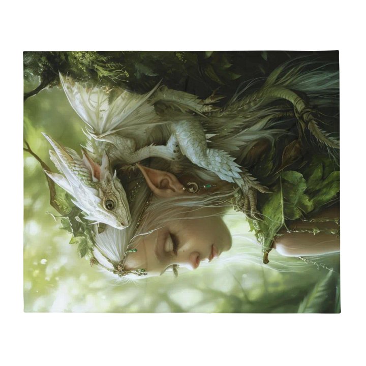 Young elf with her small dragon on the shoulder - Blanket product image (1)