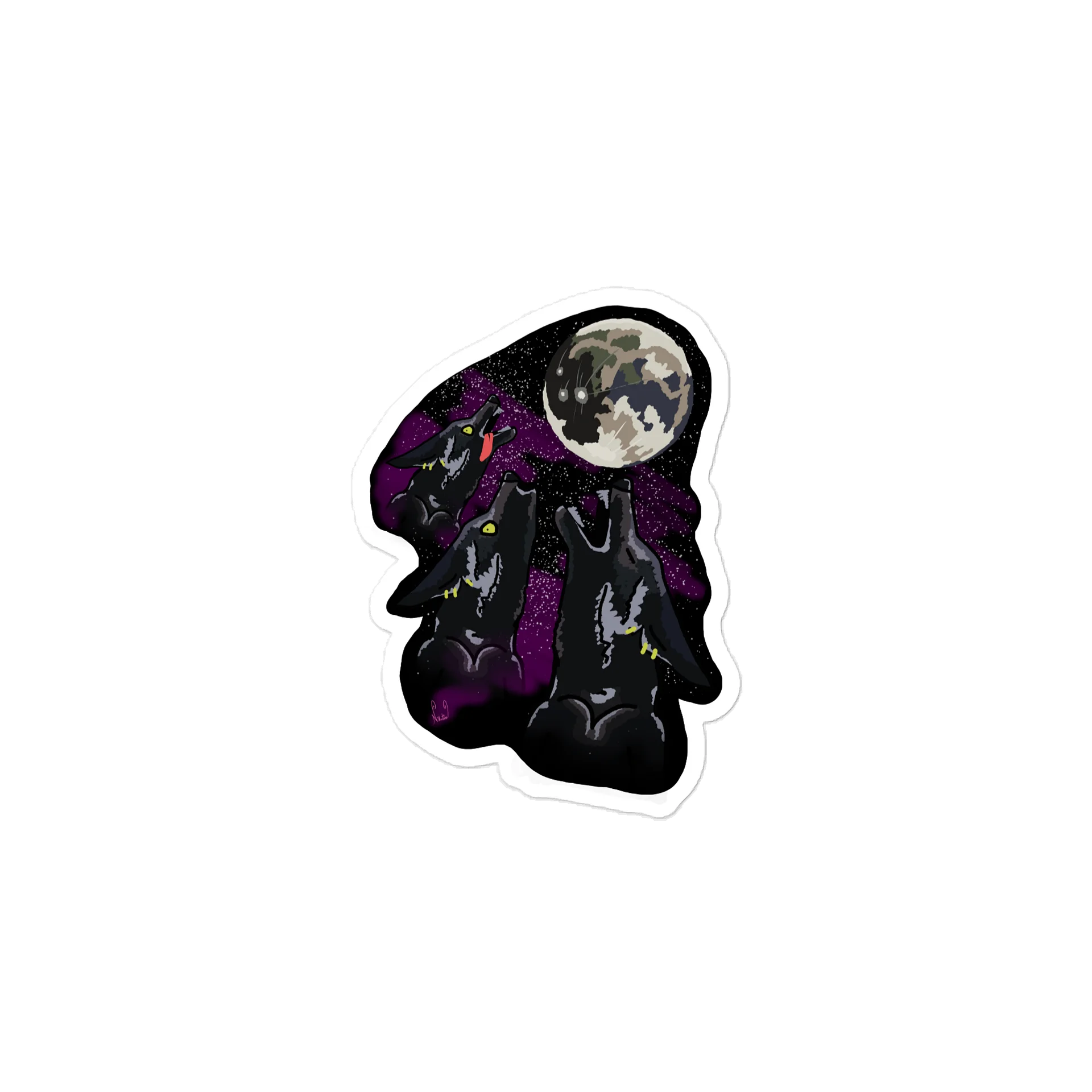 Three Dog Moon Sticker product image (2)