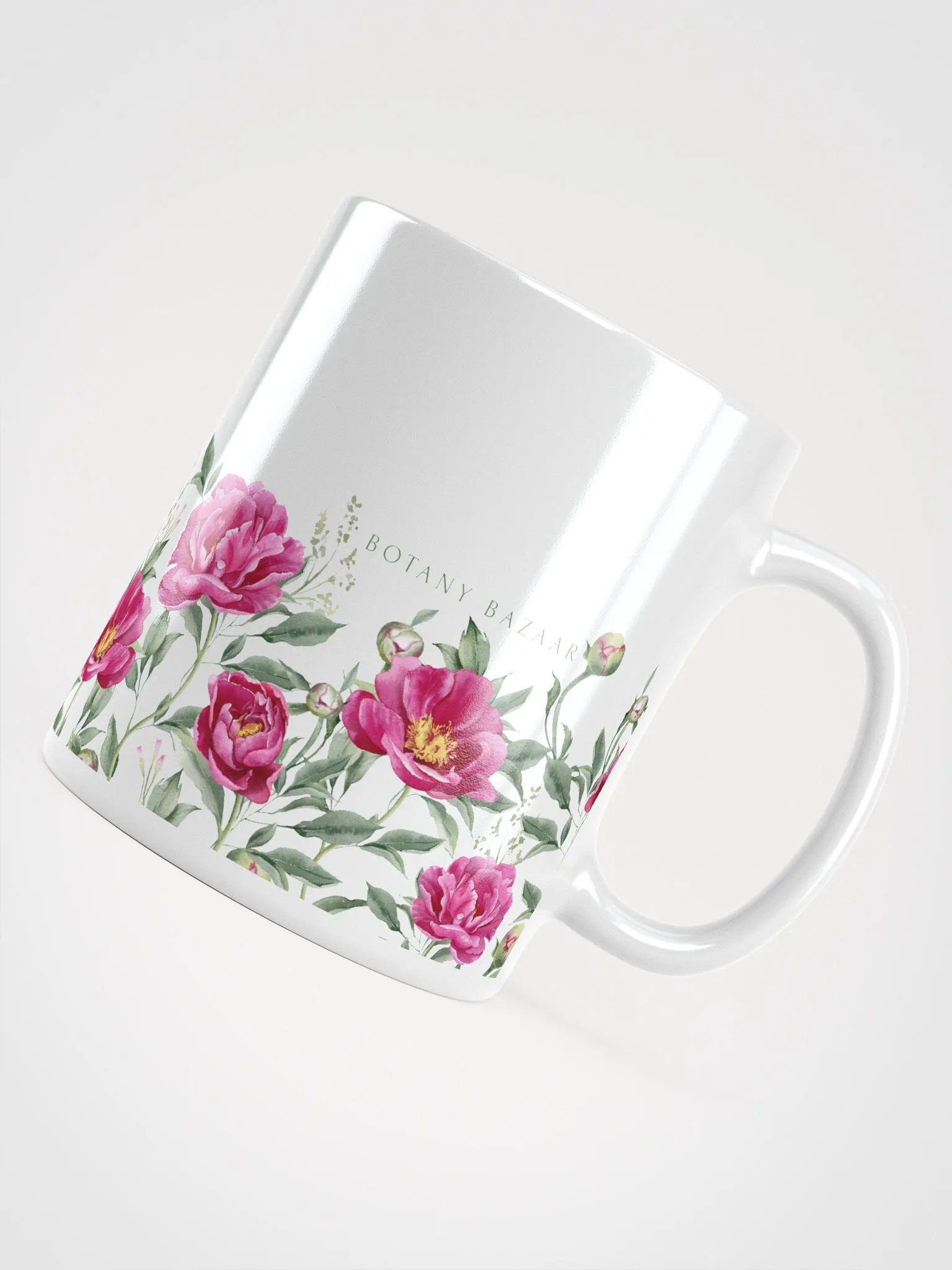 Pink Peony White Ceramic Mug product image (8)