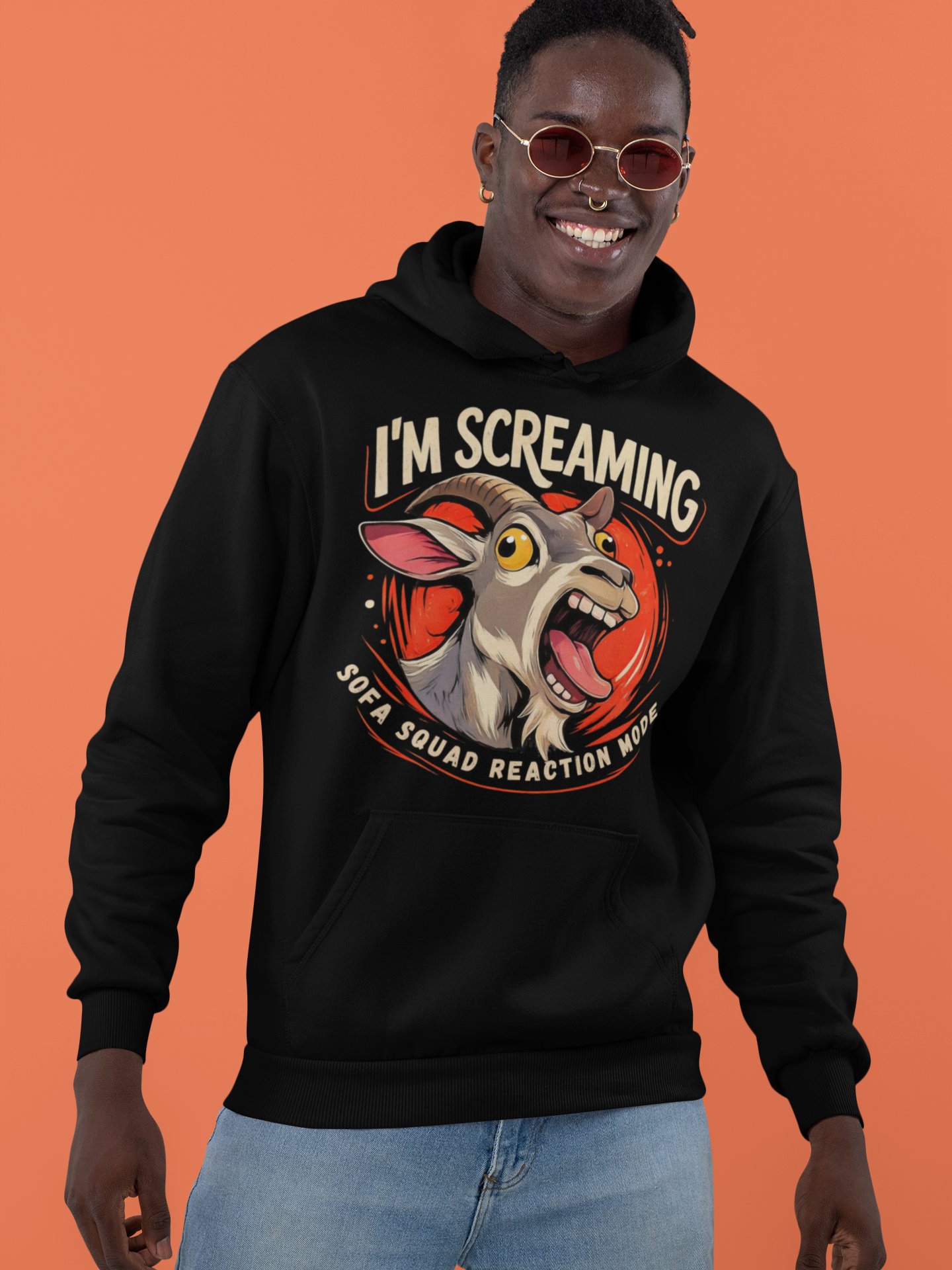 I’m Screaming – Official Sofa Squad GOAT Reaction Cotton Unisex Hoodie product image (9)