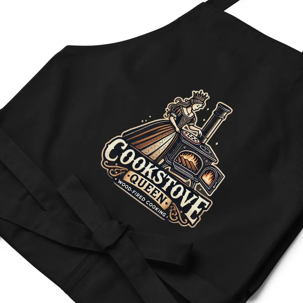 Organic Cotton Black Apron Cookstove Queen product image (7)