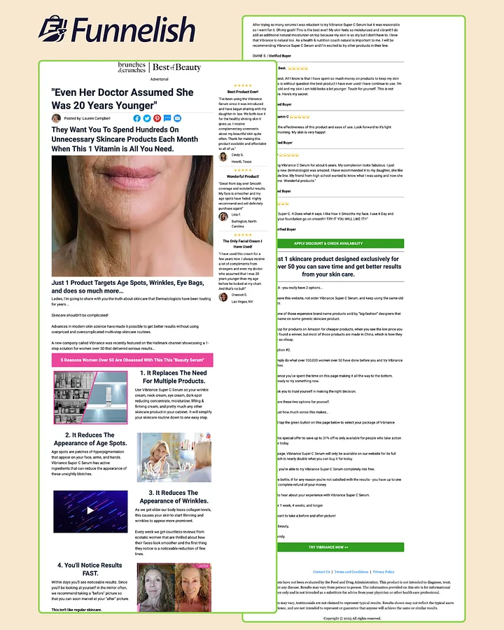 Skin Care Advertorial Page | Funnelish Template product image (1)