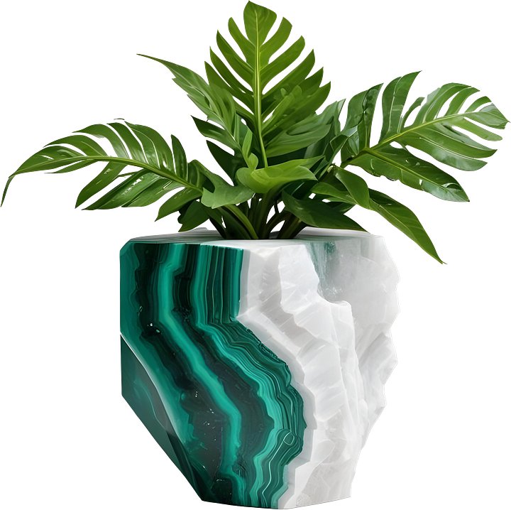 Aurora Verde - Vase Quartz & Malachite png product image (1)