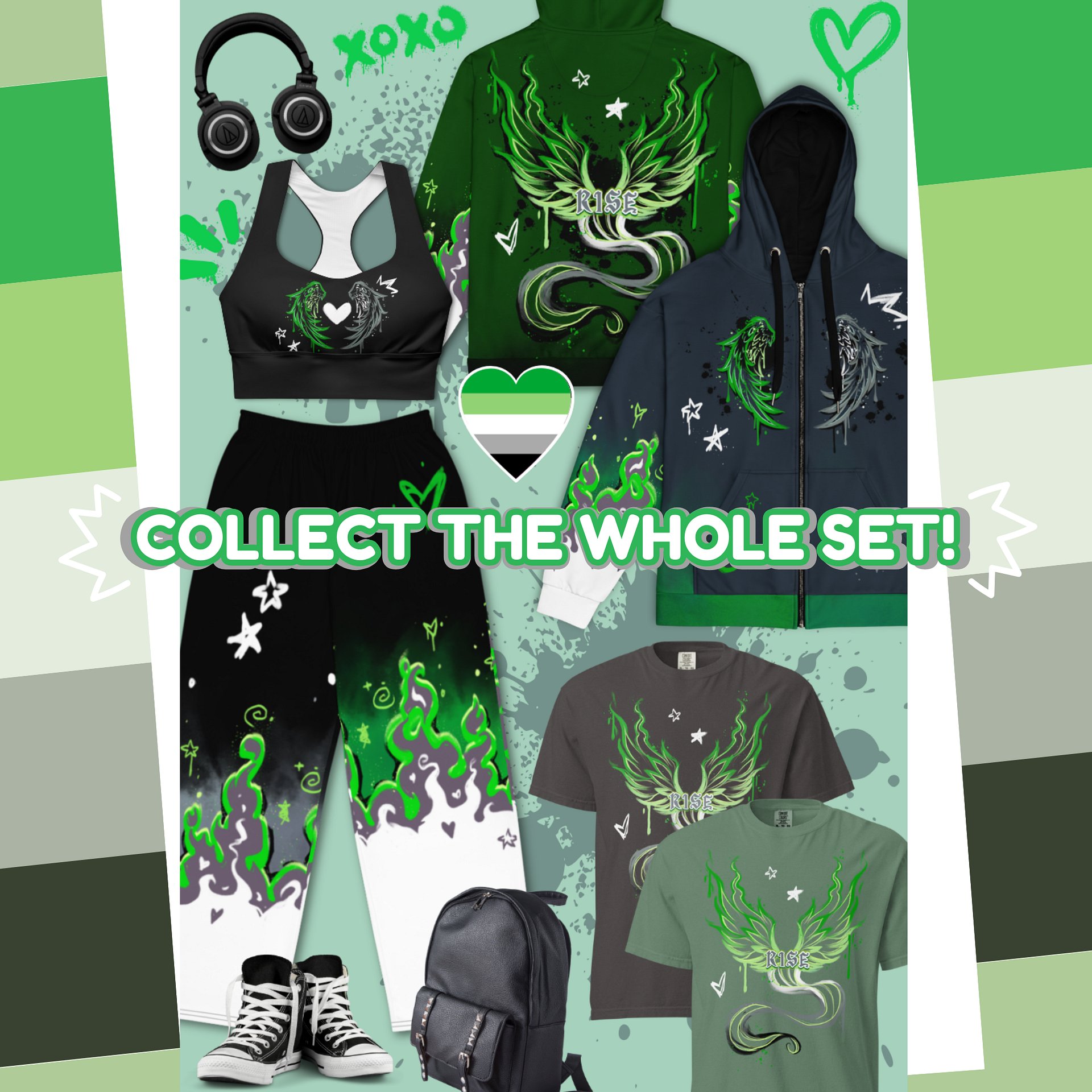 RISE Collection: Subtle Aromantic Pride Phoenix Wide Leg Pants product image (6)