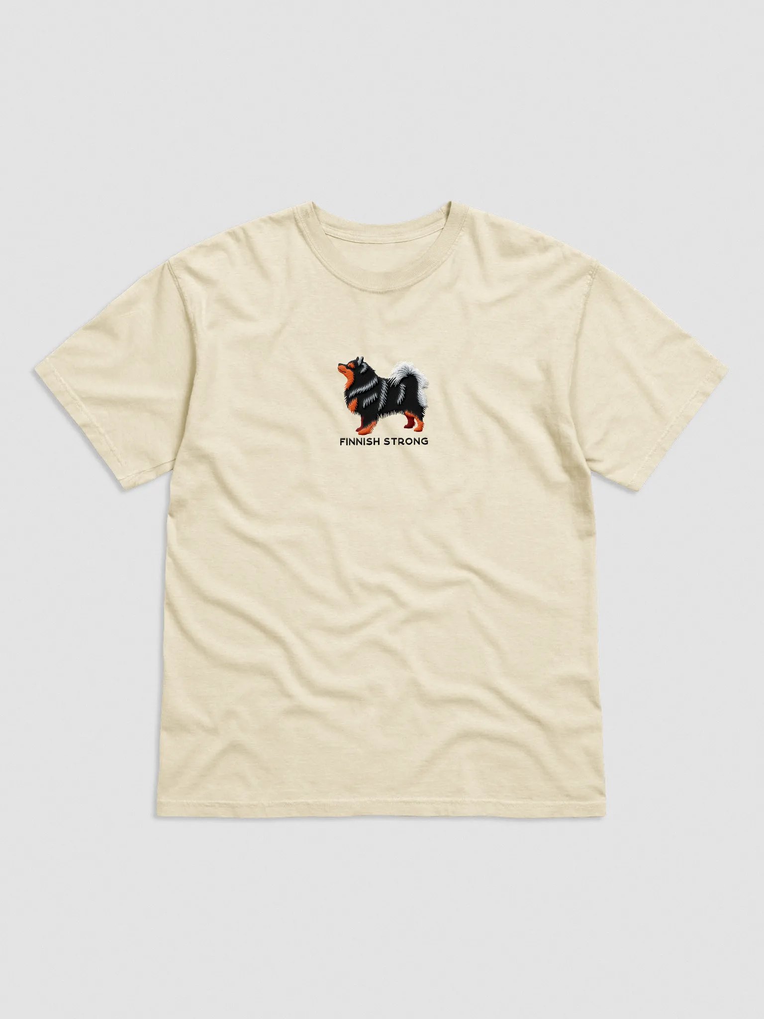 Finnish Strong T-Shirt(Embroidered) of a Finnish Lapphund(Black & Tan) product image (4)