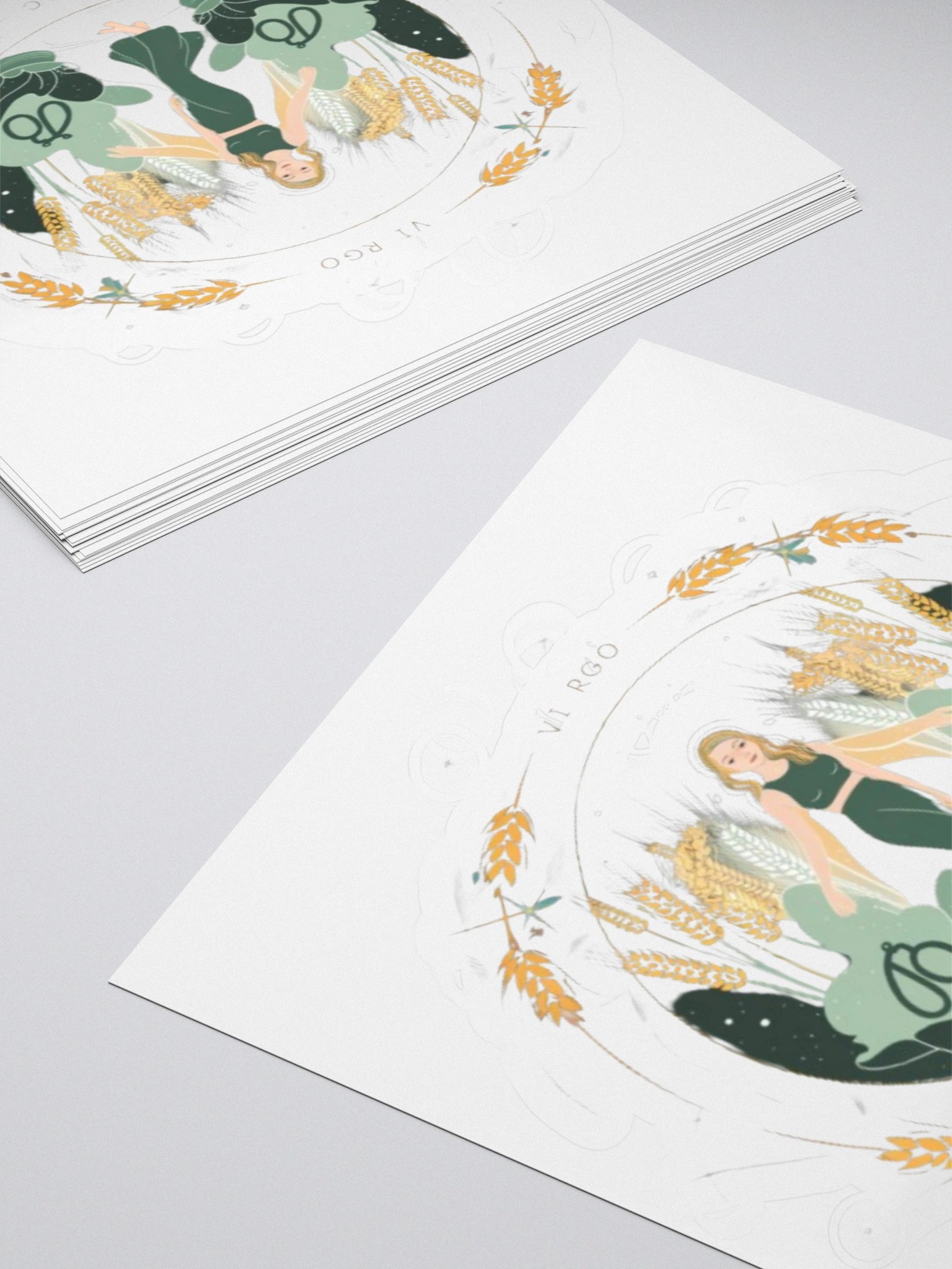 Virgo Zodiac Sticker - Maiden with Wheat & Floral - Vinyl product image (12)