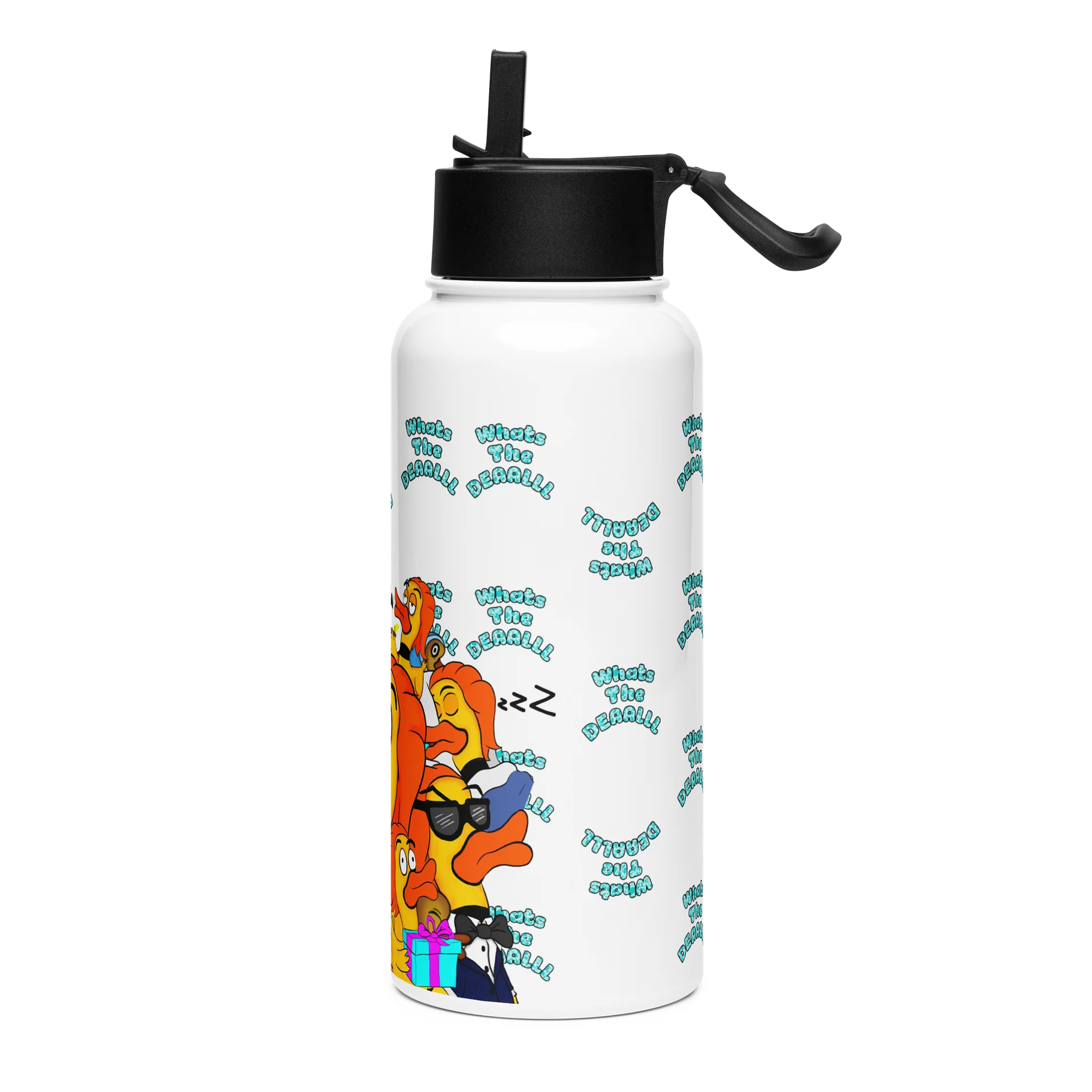Emote Collage 32oz Water Bottle with Straw Top product image (3)