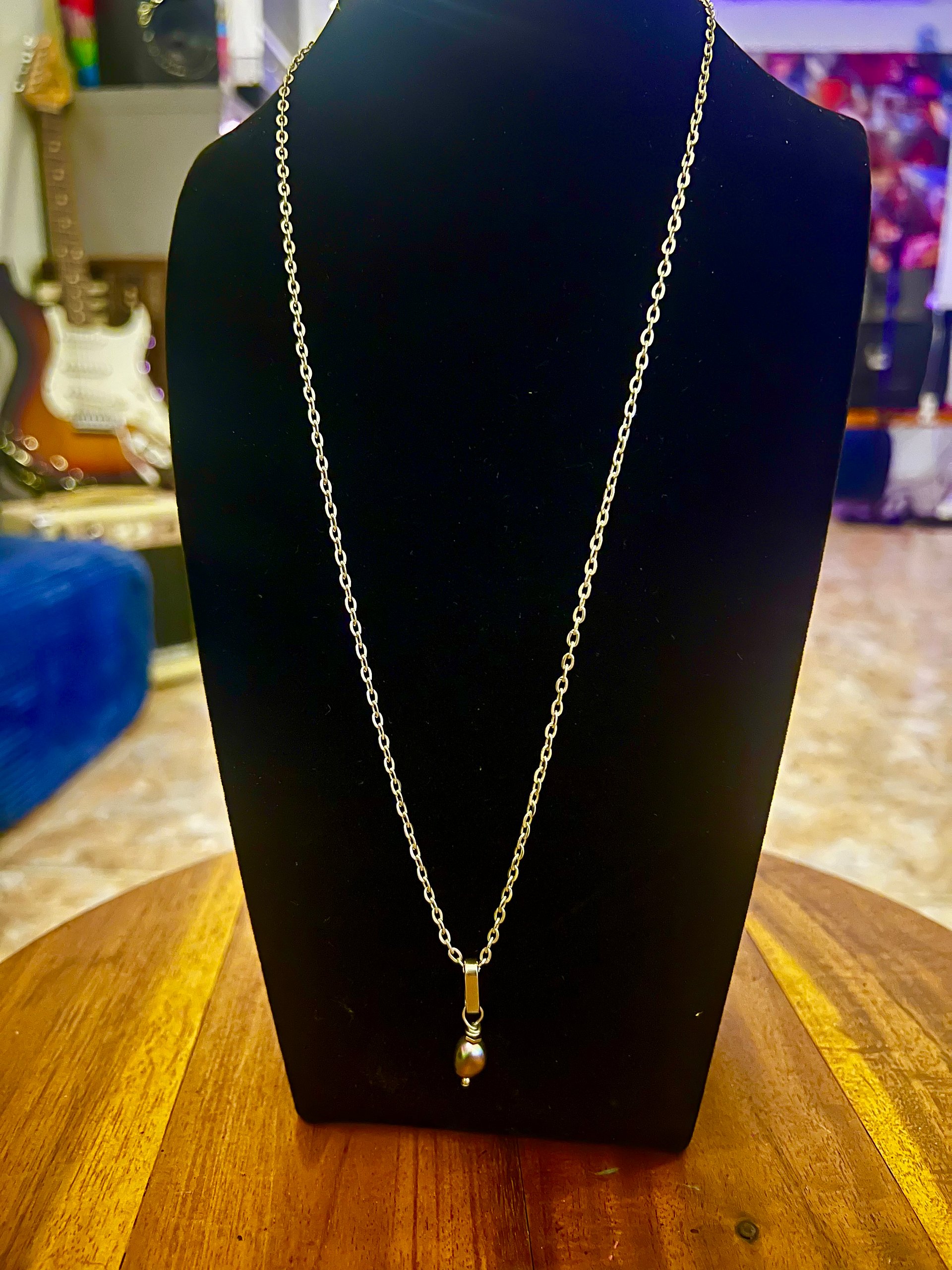 Pearl and Pyrite Necklace product image (1)