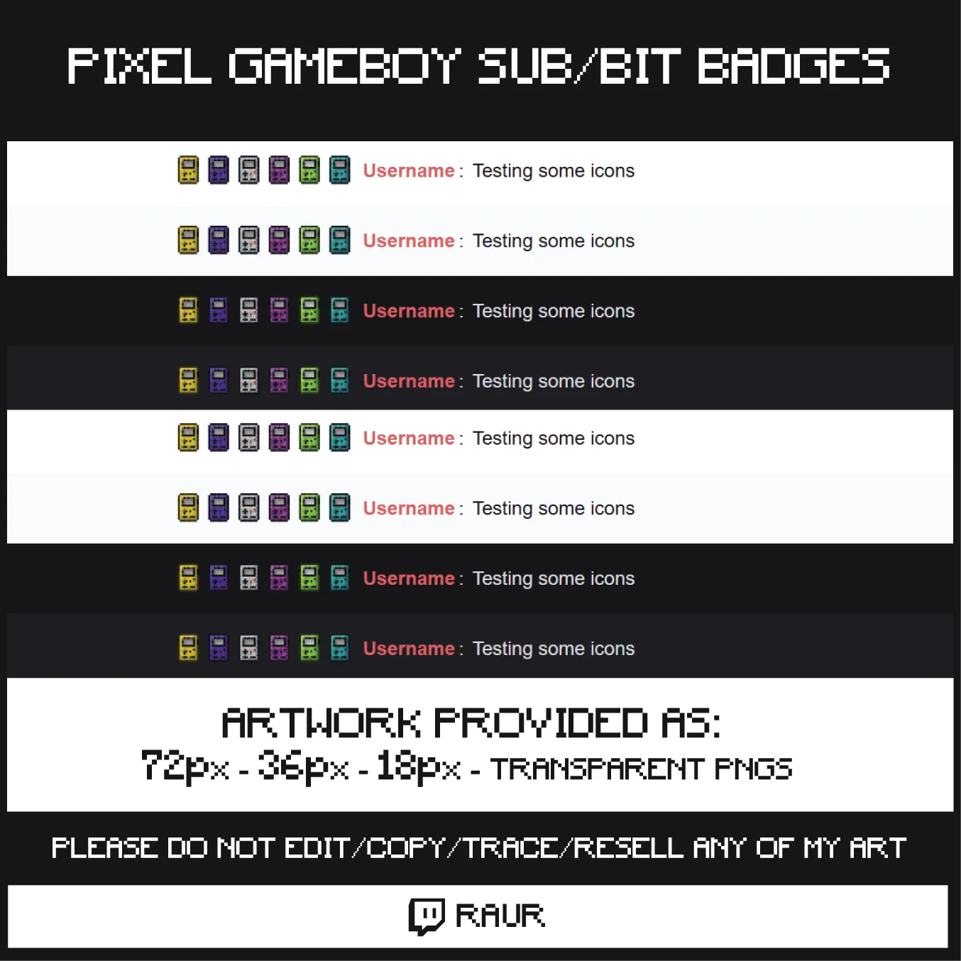 Twitch Pixel Gameboy - Sub/Bit Badges product image (2)