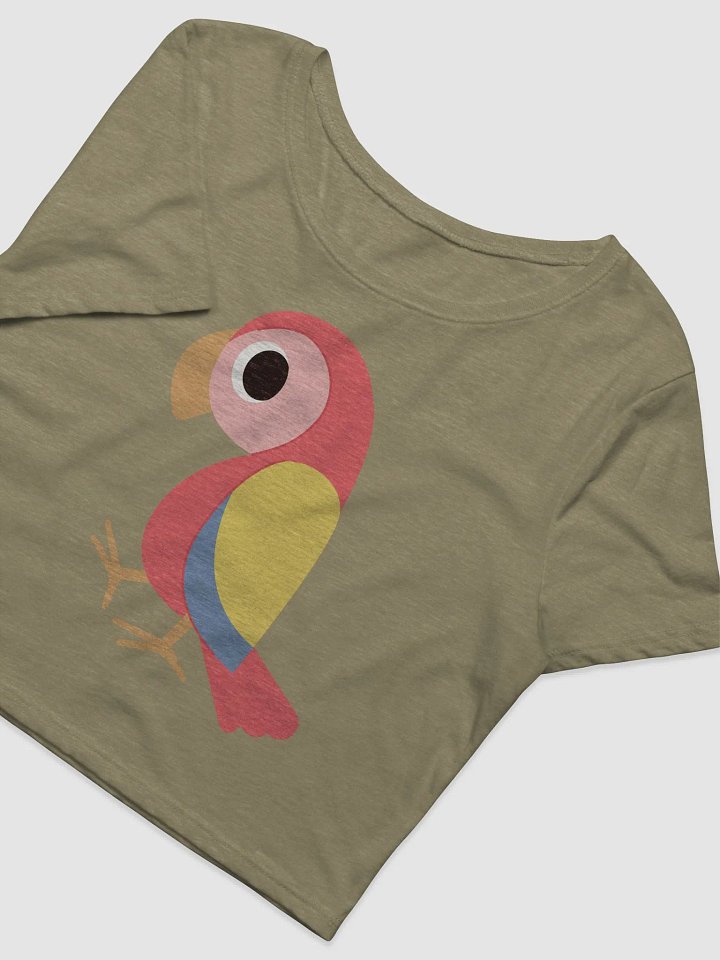 Vibrant Parrot Illustration Women's Crop Tee product image (2)