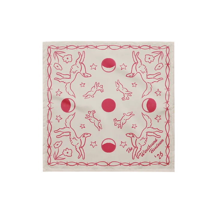 Windhound Hoedown '26 Bandana - Magenta on Cream product image (1)