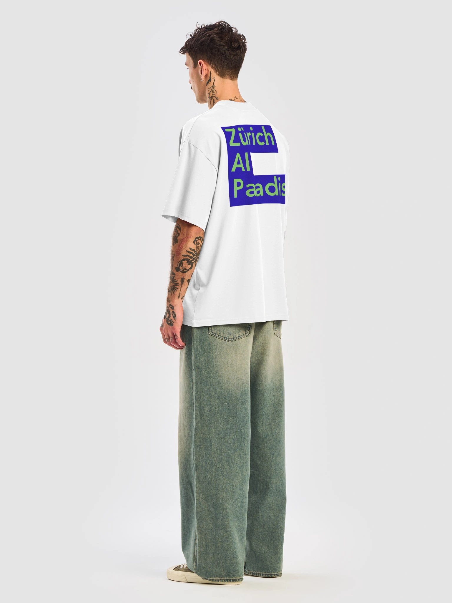 T-shirt Oversized Zurich AI Paradise Blue/Green product image (8)