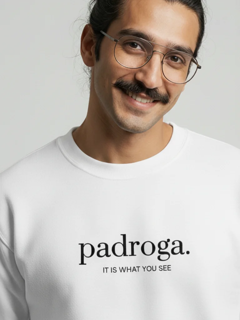 padroga. essentials white embroidered logo product image (1)