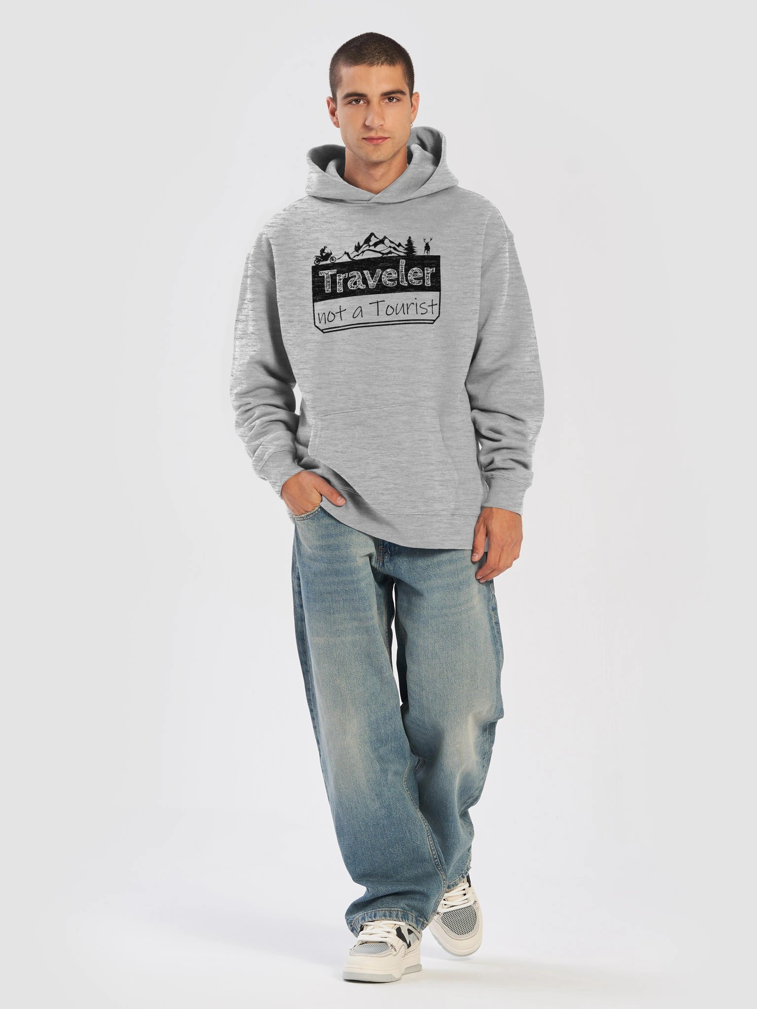Traveler not a Tourist | Adventure Motorcycle Hoodie product image (5)